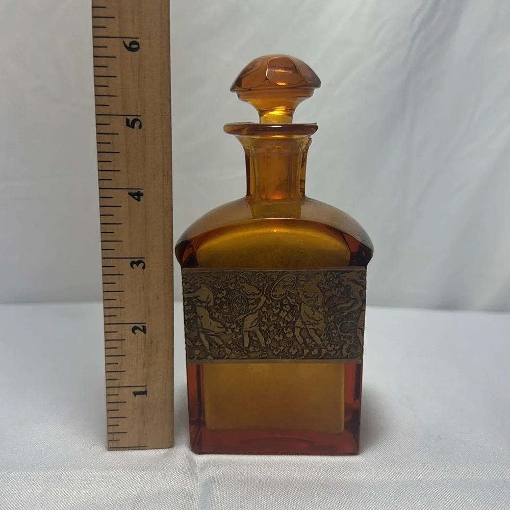 Moser Signed Art Nouveau Amber Glass Decorative Bottle - Picture 12 of 14